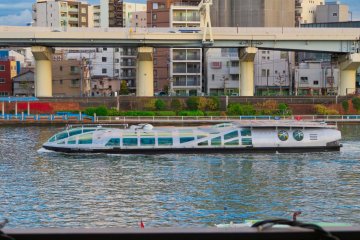 View of Himiko Water Bus from Cafe Meursault