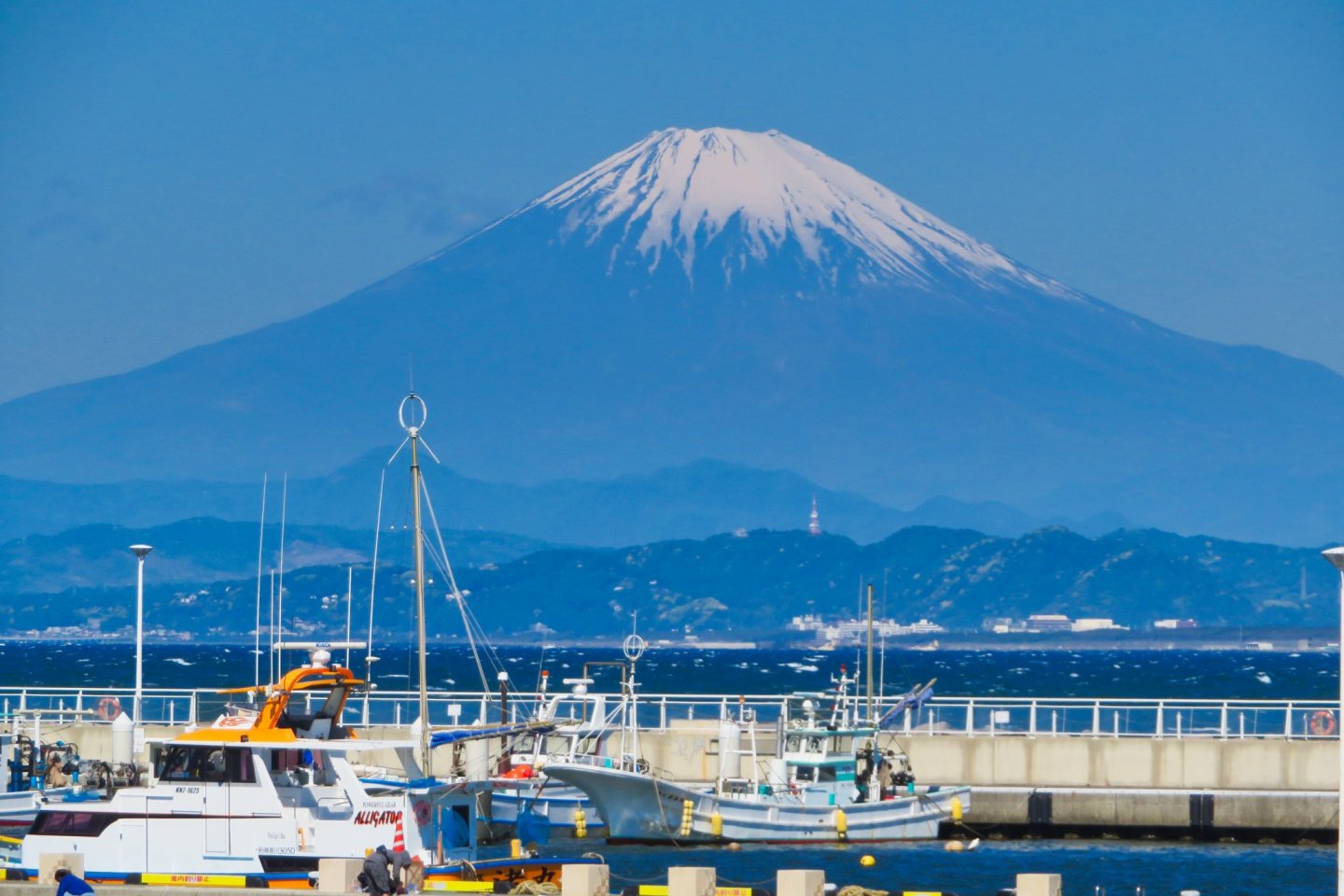 Close up of Mt. Fuji from Enoshima Island