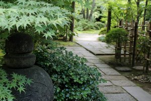 The pathway leading from the tea ceremony rooms to the garden.