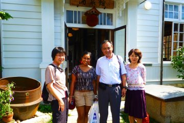 Jasmine, myself, Hisao Maegaki (the President of Kamoizumi Shuzo Co. Ltd) and Kumiko