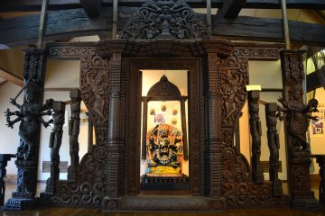 <p>Wooden handmade Nepalese gate.</p>