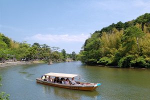 The Horikawa Sightseeing Boat travels around the castle moats