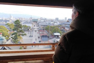 The view from the main gate of Zenkoji temple.