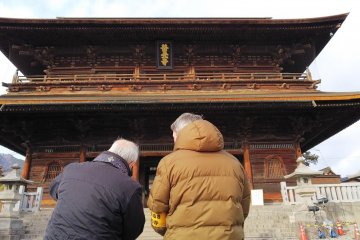 The main gate of Zenkoji temple.