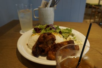 Eating at a Daikanyama restaurant, complete with soft music and people chattering inside