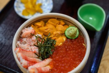 Japanese seafood bowl in Hakodate 