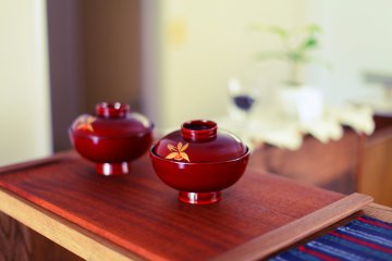 Traditional Japanese soup bowls