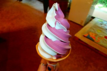<p>Don&#39;t forget to have the blueberry and milk soft serve ice cream</p>
