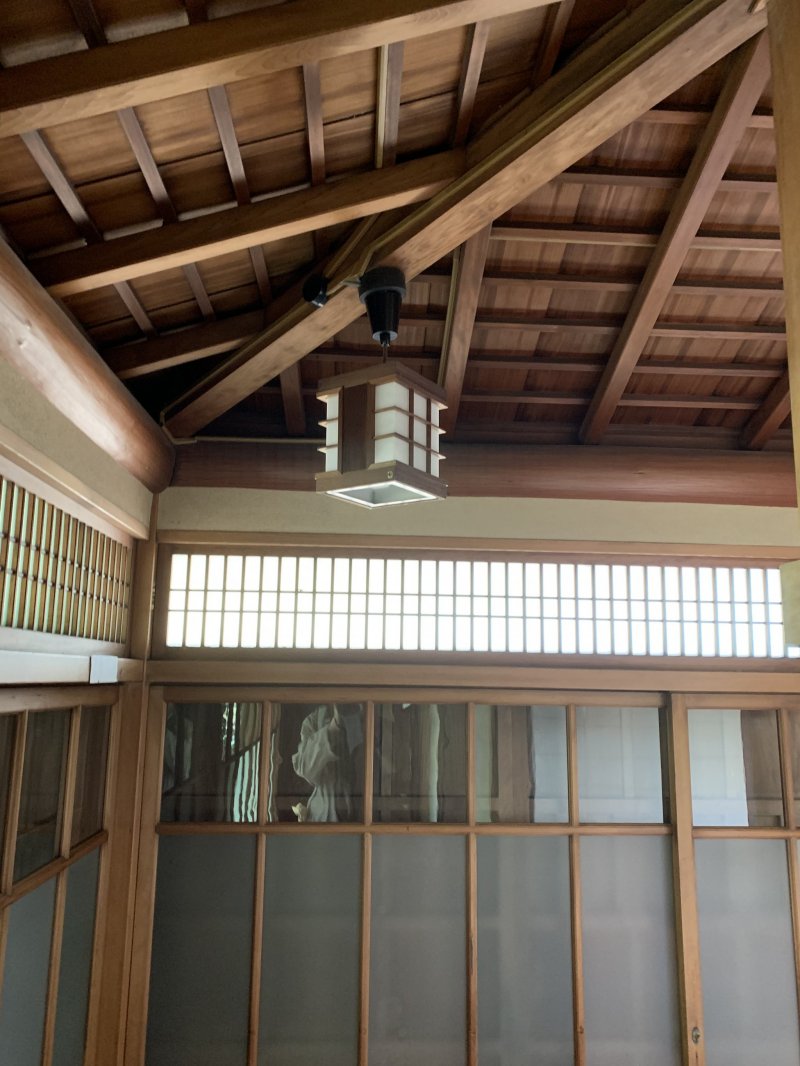 Interior view of tatami room with paper windows