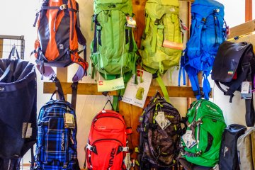 During summer NAC sells hiking backpacks. Winter time sees back-country packs hit the shelves