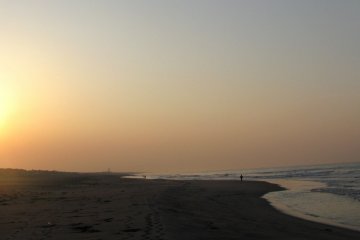 Dawn on the ocean beach