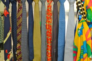 A rainbow of ties.