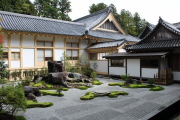 Reconstructed hall and stone garden