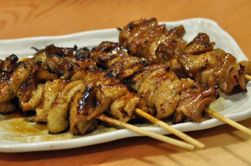 Delicious skewers of grilled yakitori