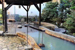 The white-milky water comes directly from the hot spring source