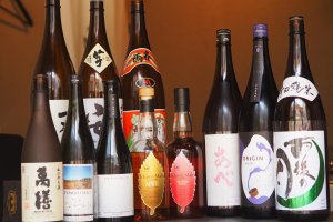 A range of sake at Mujo Tokyo