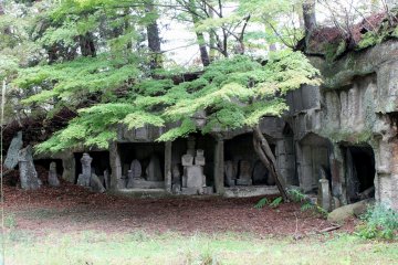 Old gravestones on Oshima Island, Matsushima