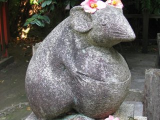 Stone sculpture of nezumi (rat) in Kyoto