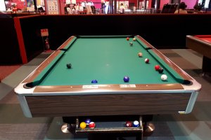 One of the many billiard tables