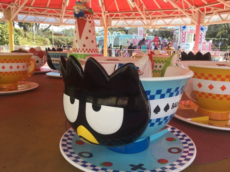 The coffee cup ride at the Hello Kitty land.