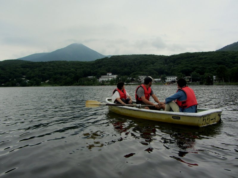 Rowboats offer a great view of the surrounding mountains and scenery