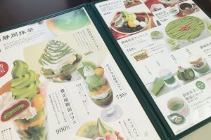 Gasho-an green tea sweets menu