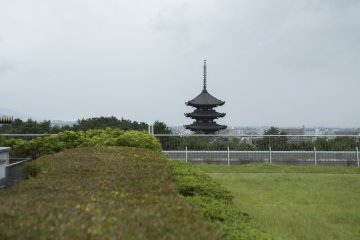An amazing view of the cities five-story Pagoda in Nara