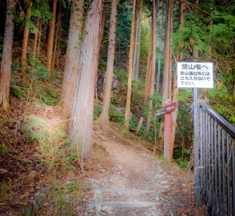  The trail head, which is about a 15 to 20 minute walk from JR Ikusabata Station