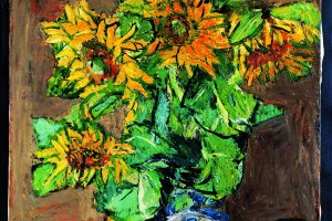 Nakagawa's painting "Sunflowers"