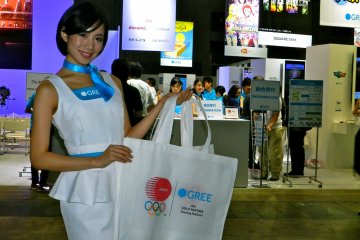 Some of the booth girls were handing out freebies.