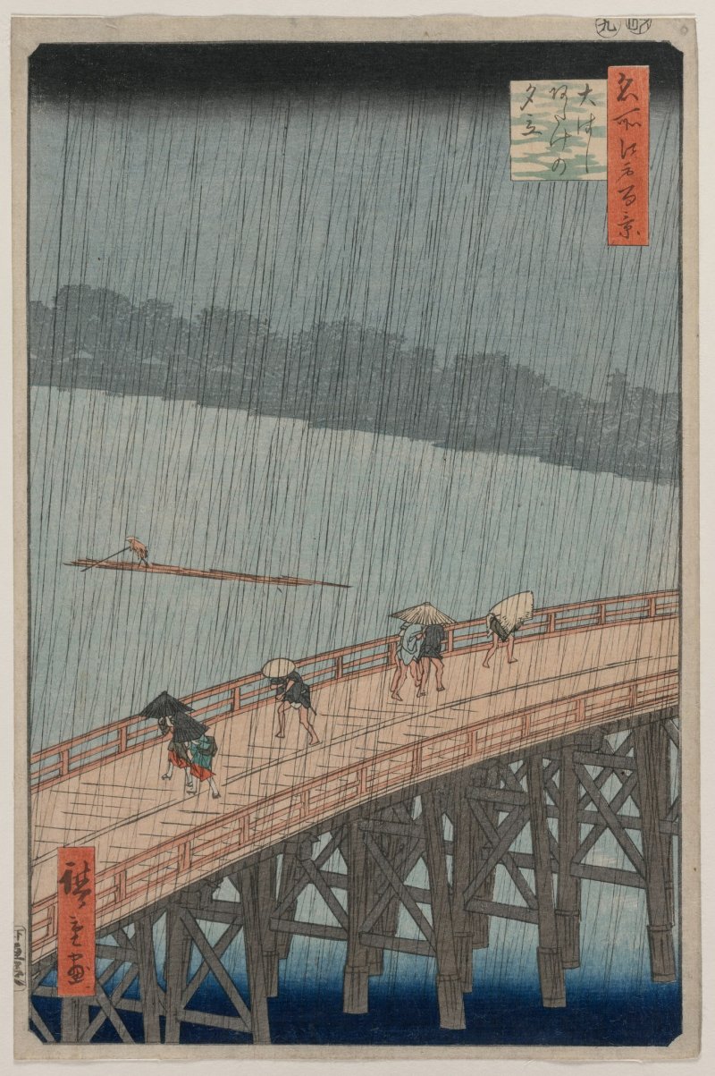 Hiroshige's "Sudden Shower over Shin-Ōhashi Bridge and Atake"