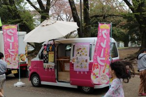Food van at cherry blossom festival