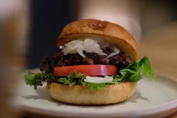 Burgers are a big focus of the lunch and dinner menus