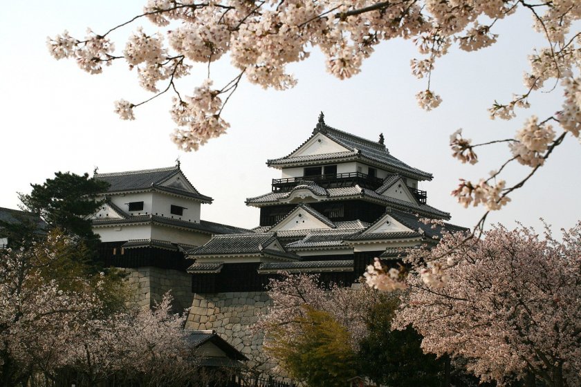 Matsuyama Castle restored in the 1880s but with many original forifications