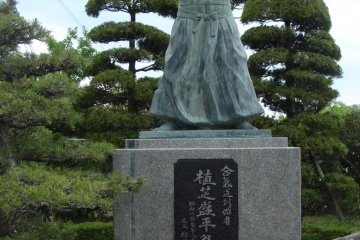 Morihei Ueshiba’s Bronze Statue in a small park near Tanabe’s Ogigahama Beach 