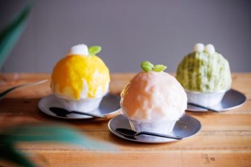 Some of the summer kakigori offerings at Peachman