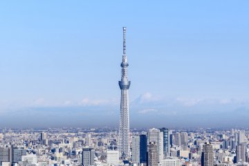 Tokyo Skytree towering above the city