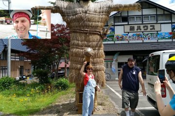A giant straw man protecting the mountain Goddess in Nishiwaga