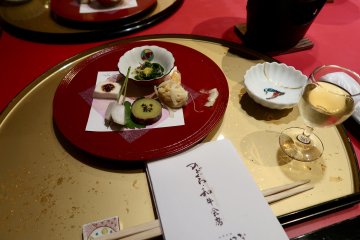 Appetizer paired with plum sake