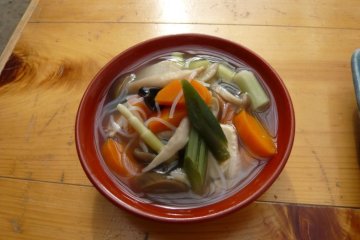 A local dish of Fukushima Prefecture. Shot at Ouchi-juku, Fukushima