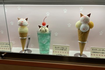 Ice cream with cute cat motif