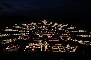 An aerial view of last year's display