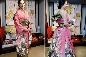 전통 기모노와 오리엔탈 드레스 비교