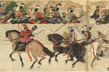 Illustrated Account of the Mongol Invasions (detail of volume 2). Kamakura period, 13th century. National Treasure