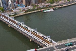 Sumida River Bridge Sakura Train