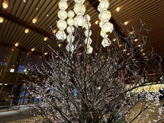 Flower and lamps in the lobby