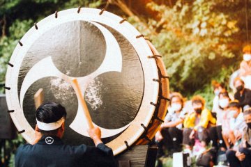 Taiko performer during an open-air concert