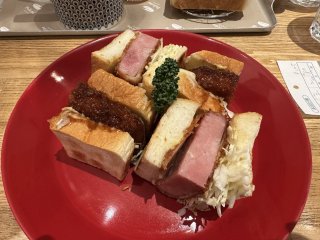 Ham katsu sandwich is juicy and delicious