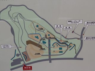 This map is on a sign at the entrance of the larger of the two parking lots at the Yara Castle Site