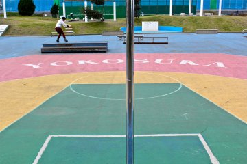 Two basketball courts